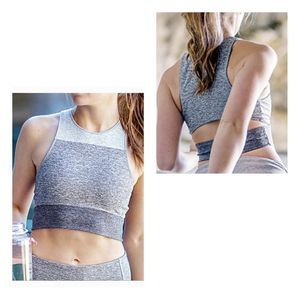 OUTDOOR VOICES Tritone Slashback Cutout Cropped Active Top